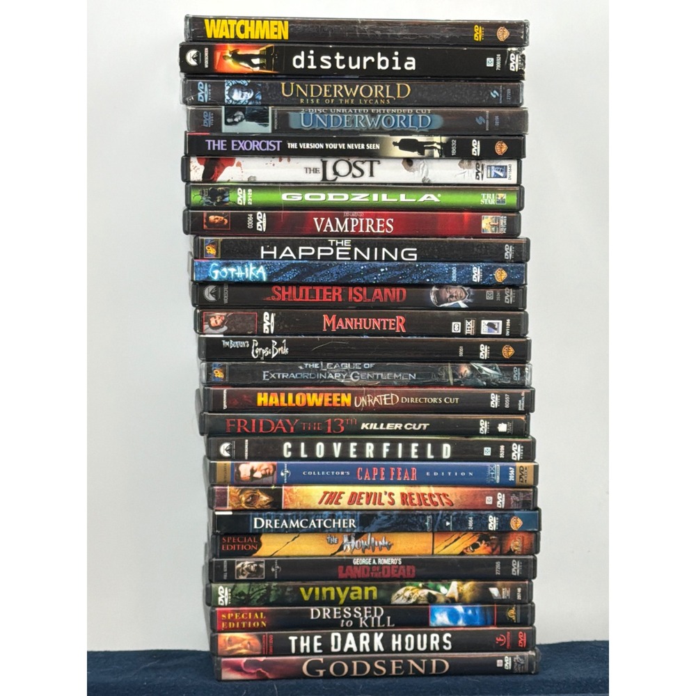 Horror Thriller DVD Lot 26+ Movies Halloween Friday 13th Underworld Watchmen